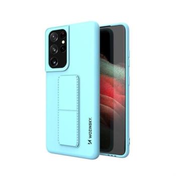 Wozinsky kitámasztható tok Flexible Silicone telefontok Stand Samsung Galaxy S21 Ultra 5G világoskék kép