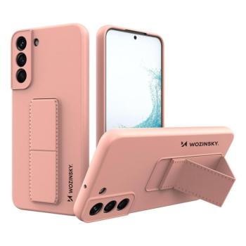 Wozinsky kitámasztható tok Rugalmas szilikon állvány Samsung Galaxy S22 + (S22 Plus) rózsaszín kép