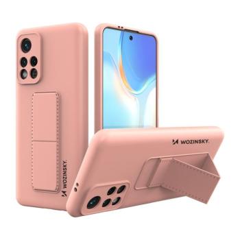 Wozinsky kitámasztható tok Rugalmas szilikon állványtok Xiaomi Poco M4 Pro 5G rózsaszínű kép