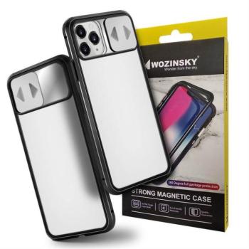 Wozinsky Mágneses Cam Slider tok egész testet fedő beépített elülső üveggel és kameranecsevédővel Huawei P40 fekete telefontok kép