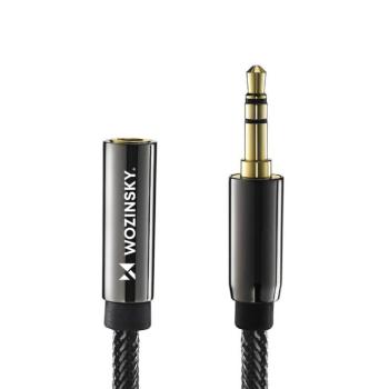 Wozinsky mini jack hosszabbítókábel (apa-anya) AUX hosszabbító 3 m fekete kép