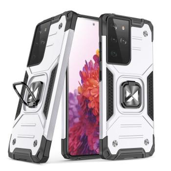 Wozinsky Ring Armor kemény hibrid tok + mágneses tartó Samsung Galaxy S22 Ultra ezüst kép
