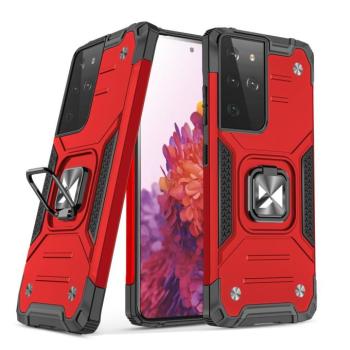 Wozinsky Ring Armor kemény hibrid tok + mágneses tartó Samsung Galaxy S22 Ultra piros kép