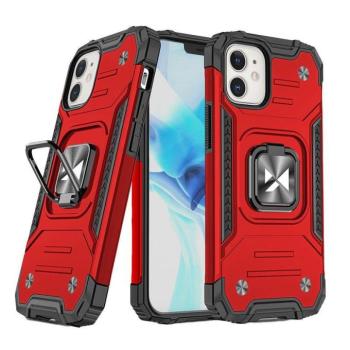 Wozinsky Ring Armor tok iPhone 14 Armor tok mágneses tartó gyűrű piros kép