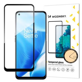 Wozinsky Super Tough teljes felületen ragasztós edzett üveg teljes képernyős üvegfólia tokbarát OnePlus Nord N200 5G fekete kép