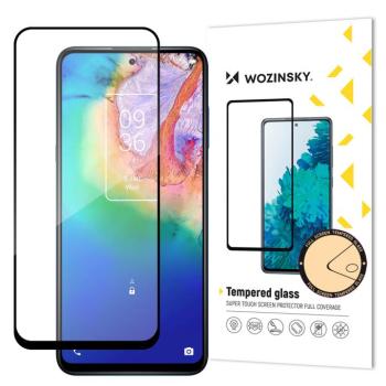 Wozinsky szuper kemény Full Glue edzett üveg teljes képernyő keretben tokbarát TCL 20 5G Fekete kép