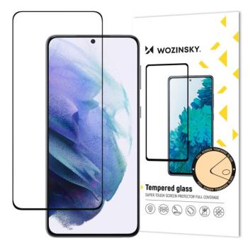 Wozinsky szuper tartós teljes felületen ragasztós edzett üveg teljes képernyős üvegfólia tokbarát Samsung Galaxy S22 fekete kép