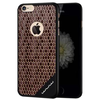 WUW műanyag telefonvédő (bőr hatású hátlap, méhsejt minta, logó kivágás) BARNA Apple iPhone 6S Plus 5.5, Apple iPhone 6 Plus 5.5 kép