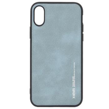 X-LEVEL szilikon telefonvédő (bőr hatású hátlap) CYAN Apple iPhone XS 5.8, Apple iPhone X 5.8 kép