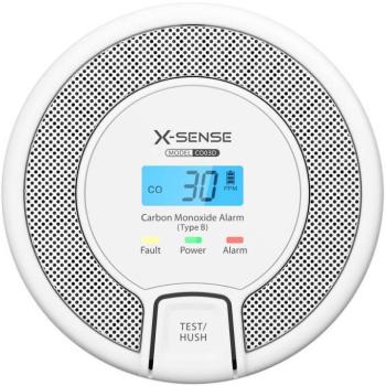 X-Sense CO03D szén-monoxid riasztó, LCD kijelzővel, fehér kép