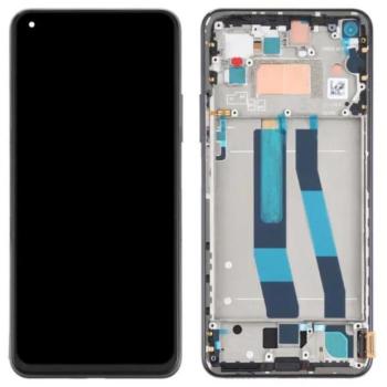 Xiaomi 11 Lite 5G kompatibilis LCD modul kerettel, OEM jellegű, fekete, Grade S+ kép