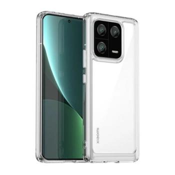 Xiaomi 13 Pro, Műanyag hátlap védőtok + szilikon keret, közepesen ütésálló, átlátszó hátlap, átlátszó kép