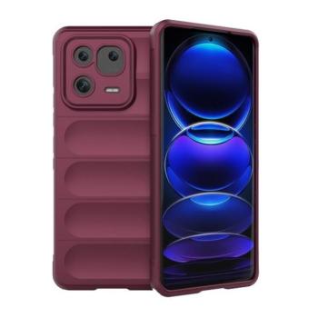 Xiaomi 13 Pro, Szilikon tok, közepesen ütésálló, 3D minta, bordó kép