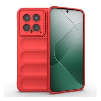 Xiaomi 14, Szilikon tok, közepesen ütésálló, 3D minta, piros kép