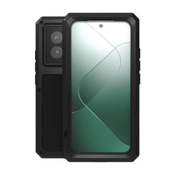 Xiaomi 14, Szilikon tok, Love Mei Powerful Defender, ütésálló, fekete kép