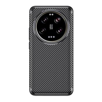 Xiaomi 14 Ultra, Szilikon tok, közepesen ütésálló, légpárnás sarok, karbon minta, fekete kép