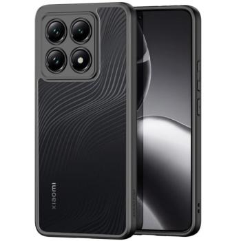 Xiaomi 14T Pro, Műanyag hátlap védőtok + szilikon keret, hullám minta, Dux Ducis Aimo, áttetsző/fekete kép