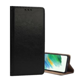 Xiaomi 15, Oldalra nyíló tok, valódi bőrtok, stand, sima felület, fekete kép