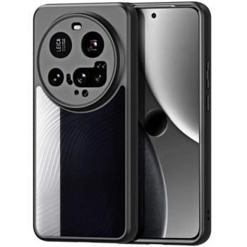 Xiaomi 15 Ultra, Műanyag hátlap védőtok + szilikon keret, hullám minta, Dux Ducis Aimo, áttetsző/fekete kép