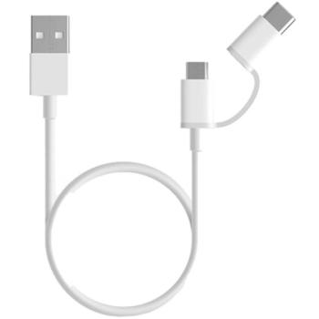 XIAOMI adatkábel és töltő USB - microUSB/Type-C (Type-C csak töltés!, 100cm) FEHÉR Xiaomi Mi Mix 2S, Xiaomi Mi A2 (Mi 6X), Xiaomi Mi Pad 4 Plus 10.1, Xiaomi Mi 8 Lite, Xiaomi Mi Mix 3, Xiaomi M kép