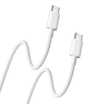 XIAOMI adatkábel (Type-C - Type-C, 3A, gyorstöltő, 100cm) FEHÉR kép