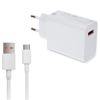 XIAOMI hálózati töltő USB aljzat (33W, PD gyorstöltés támogatás + Type-C kábel) FEHÉR Lenovo Tab P12 (TB370), Apple IPAD Pro 11 (2018), Google Pixel 8 Pro, Google Pixel 8, Realme 9i, Oppo Re kép