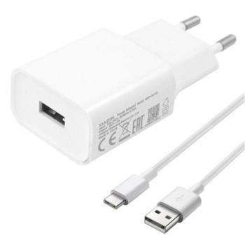 XIAOMI hálózati töltő USB aljzat (5V / 2000mA, gyorstöltés támogatás + Type-C kábel) FEHÉR Asus Zenfone 3 5.5 (ZE552KL), Honor 8, Sony Xperia X Compact (F5321), Sony Xperia XZ (F8331), LG V2 kép