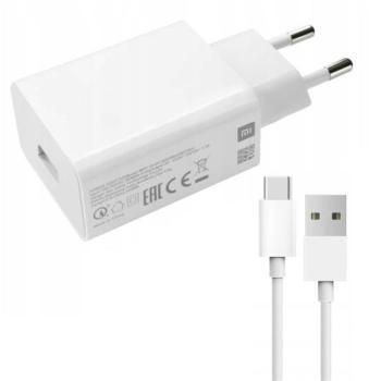 XIAOMI hálózati töltő USB aljzat (5V / 3000mA, 22.5W, gyorstöltés támogatás + Type-C kábel) FEHÉR CAT S60, Apple iPhone 7 Plus 5.5, Apple iPhone 7 4.7, Evolveo Strongphone Q5, Blackberry DTE kép