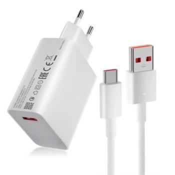 XIAOMI hálózati töltő USB aljzat (5V / 3A, 33W, gyorstöltés támogatás + Type-C kábel) FEHÉR Asus Zenfone 3 5.5 (ZE552KL), Honor 8, Sony Xperia X Compact (F5321), Sony Xperia XZ (F8331), LG V kép