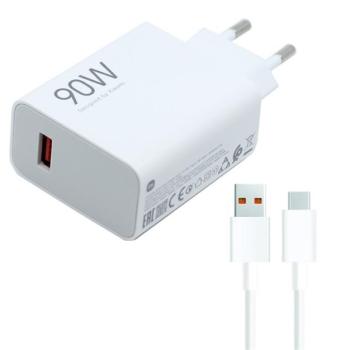 XIAOMI HYPERCHARGE COMBO hálózati töltő USB aljzat (90W, gyorstöltő + Type-C kábel) FEHÉR kép
