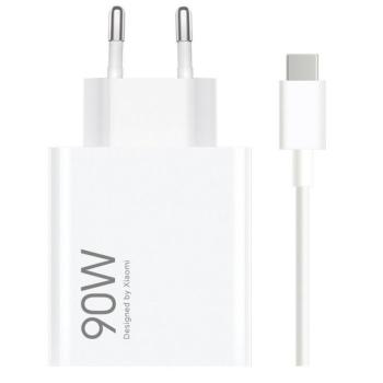 Xiaomi MDY-15-EK USB-A hálózati töltő adapter + USB-C töltő- és adatkábel, 90W, 6A, fehér kép