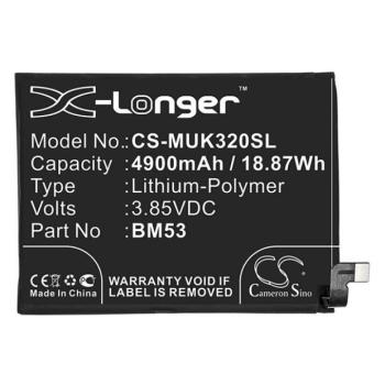 Xiaomi Mi 10T 5G / 10T Pro 5G, Akkumulátor, 4900 mAh, Li-Polymer, Cameron Sino, kompatibilis kép