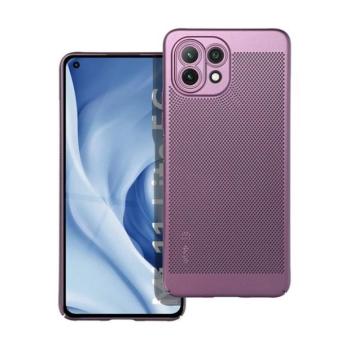 Xiaomi Mi 11 Lite / 11 Lite 5G / 11 Lite 5G NE, Műanyag hátlap védőtok, légáteresztő, lyukacsos minta, Breezy, lila kép