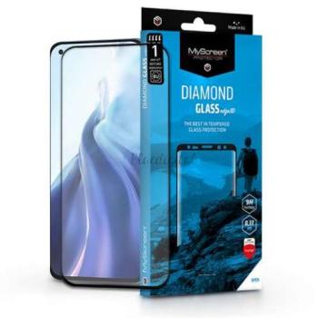 Xiaomi Mi 11/Mi 11 Pro/Mi 11 Ultra 5G edzett üveg képernyővédő fólia ívelt kijelzőhöz - MyScreen Protector Diamond Glass Edge3D - fekete kép