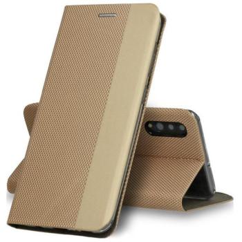 Xiaomi Mi 11, Oldalra nyíló tok, stand, textil minta, BookCover, arany kép