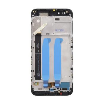 Xiaomi Mi A1 kompatibilis LCD modul kerettel, OEM jellegű, fehér, Grade S+ kép