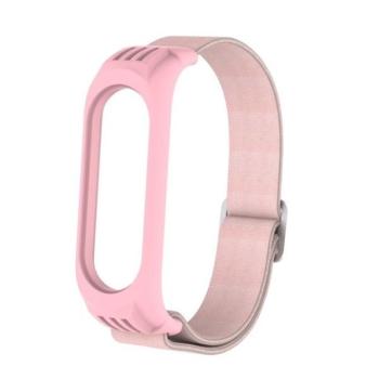 Xiaomi Mi Band 3 / Mi Band 4 / Mi Band 5 / Mi Band 6, textíl pótszíj, állítható, rózsaszín kép
