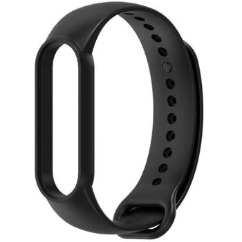 Xiaomi Mi Band 5 / Mi Band 6 / Mi Smart Band 7, szilikon pótszíj, állítható, TP IconBand, fekete kép