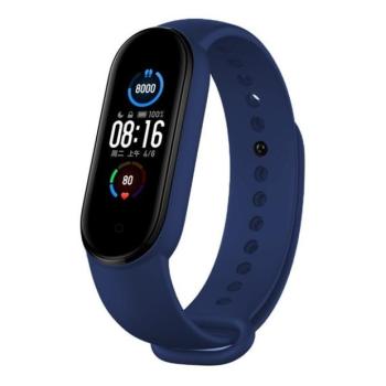 Xiaomi Mi Band 5 / Mi Band 6, szilikon pótszíj, állítható, Devia Delux Sport, sötétkék kép