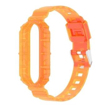 Xiaomi Mi Band 6, szilikon pótszíj, állítható, ütésálló, narancssárga kép