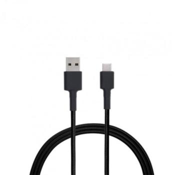 Xiaomi Mi fonott USB / USB-C töltő- és adatkábel, 1m, fekete kép