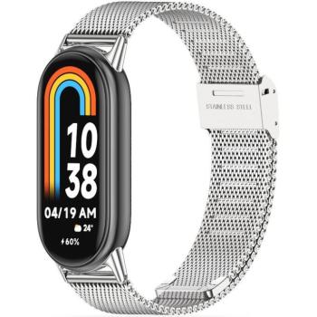 Xiaomi Mi Smart Band 8 / 9, fém pótszíj, milánói stílus, TP MilaneseBand, ezüst kép