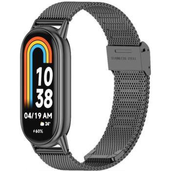 Xiaomi Mi Smart Band 8 / 9, fém pótszíj, milánói stílus, TP MilaneseBand, fekete kép