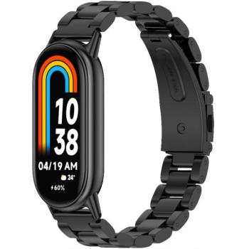 Xiaomi Mi Smart Band 8 / 9, fém pótszíj, TP Stainless, fekete kép