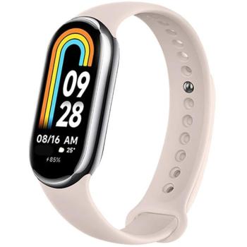Xiaomi Mi Smart Band 8 / 9, szilikon pótszíj, állítható, TP IconBand, bézs kép