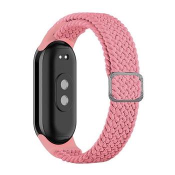 Xiaomi Mi Smart Band 8, textíl pótszíj, állítható, szőtt stílusú, rózsaszín kép