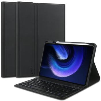 Xiaomi Pad 6 (11.0) / Pad 6 Pro (11.0), Bluetooth billentyűzetes mappa tok, érintőceruza tartó, fekete kép