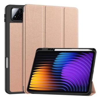 Xiaomi Pad 7 (11.2) / Pad 7 Pro (11.2), mappa tok, Trifold, érintőceruza tartó, vörösarany kép