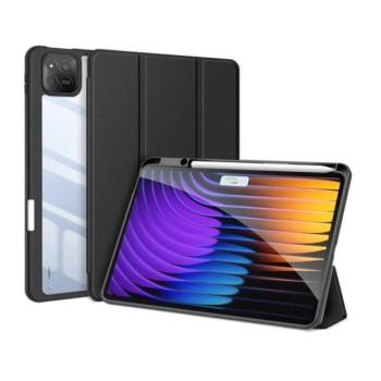 Xiaomi Pad 7 (11.2) / Pad 7 Pro (11.2), mappa tok, Trifold, légpárnás sarok, közepesen ütésálló, érintőceruza tartó, átlátszó hátlap, Dux Ducis Toby, fekete kép