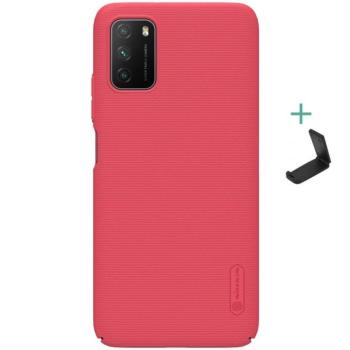 Xiaomi Poco M3, Műanyag hátlap védőtok, stand, Nillkin Super Frosted, piros kép